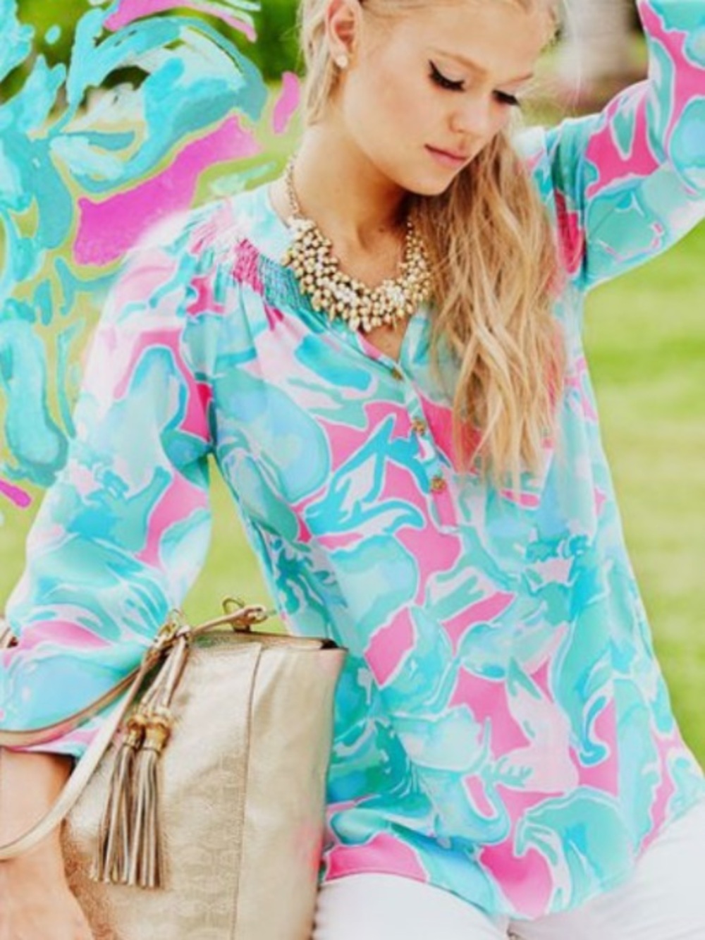 Lilly Pulitzer Elsa Blouse in Pink Sands XS
